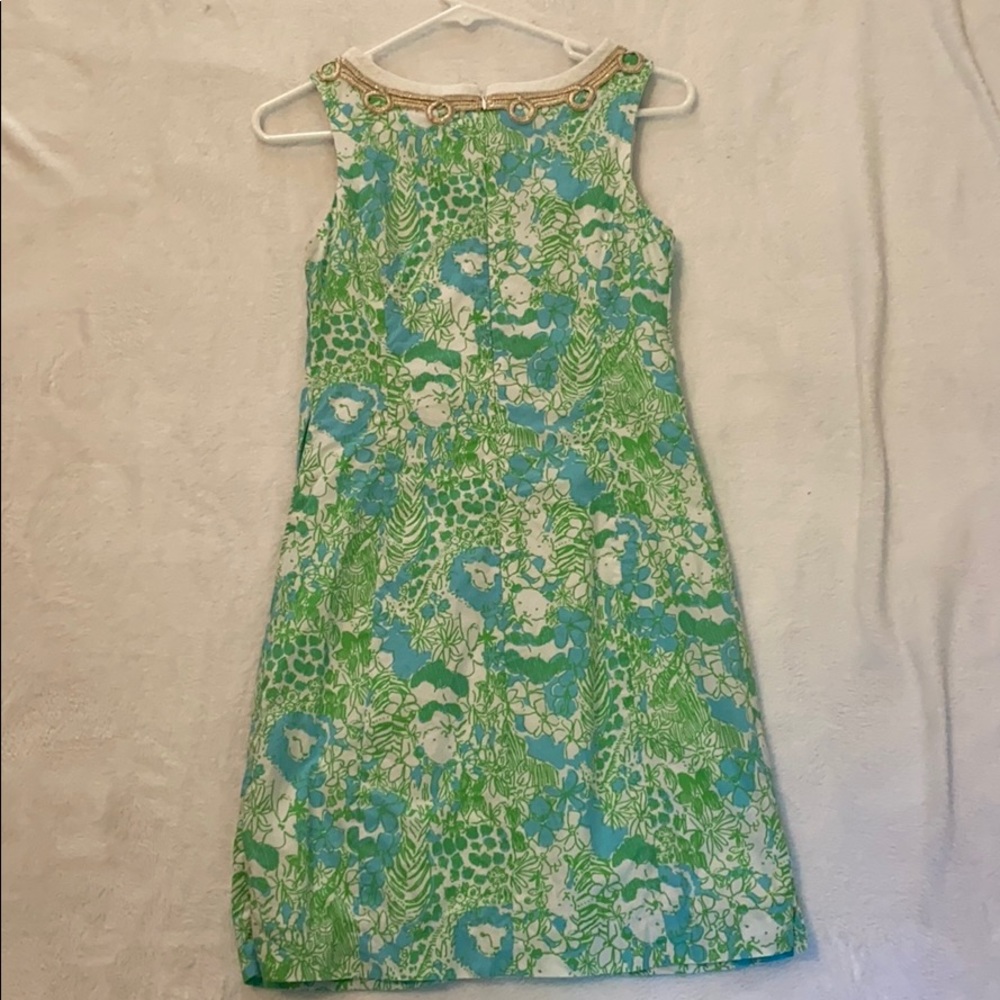 Lilly Pulitzer green lion panda print shift dress - Picture 5 of 5